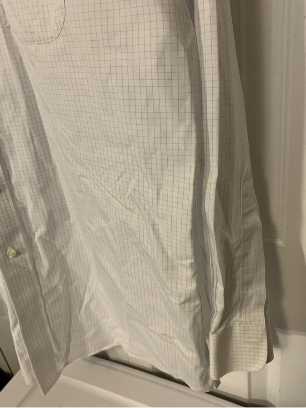 Brooks Brothers White Dress Shirt with Light Blue Grid - Picture 7 of 9